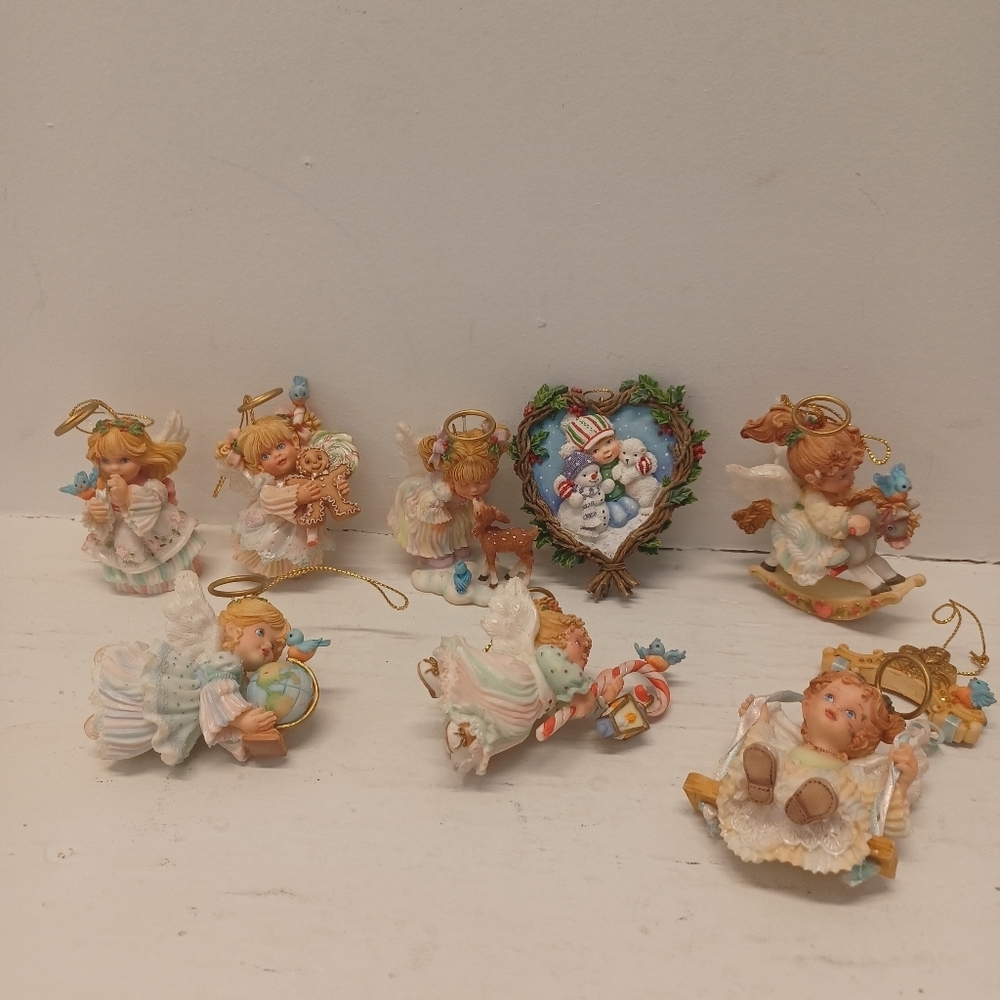 Ashton-Drake Holly Day Angels Heiloom Holiday / Polar Pals Ornaments Set Of 8